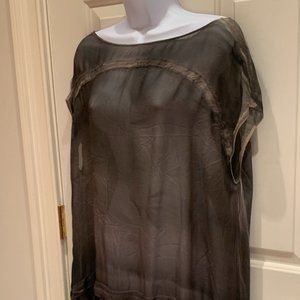 All Saints Distressed Sheer Grey Tunic Dress